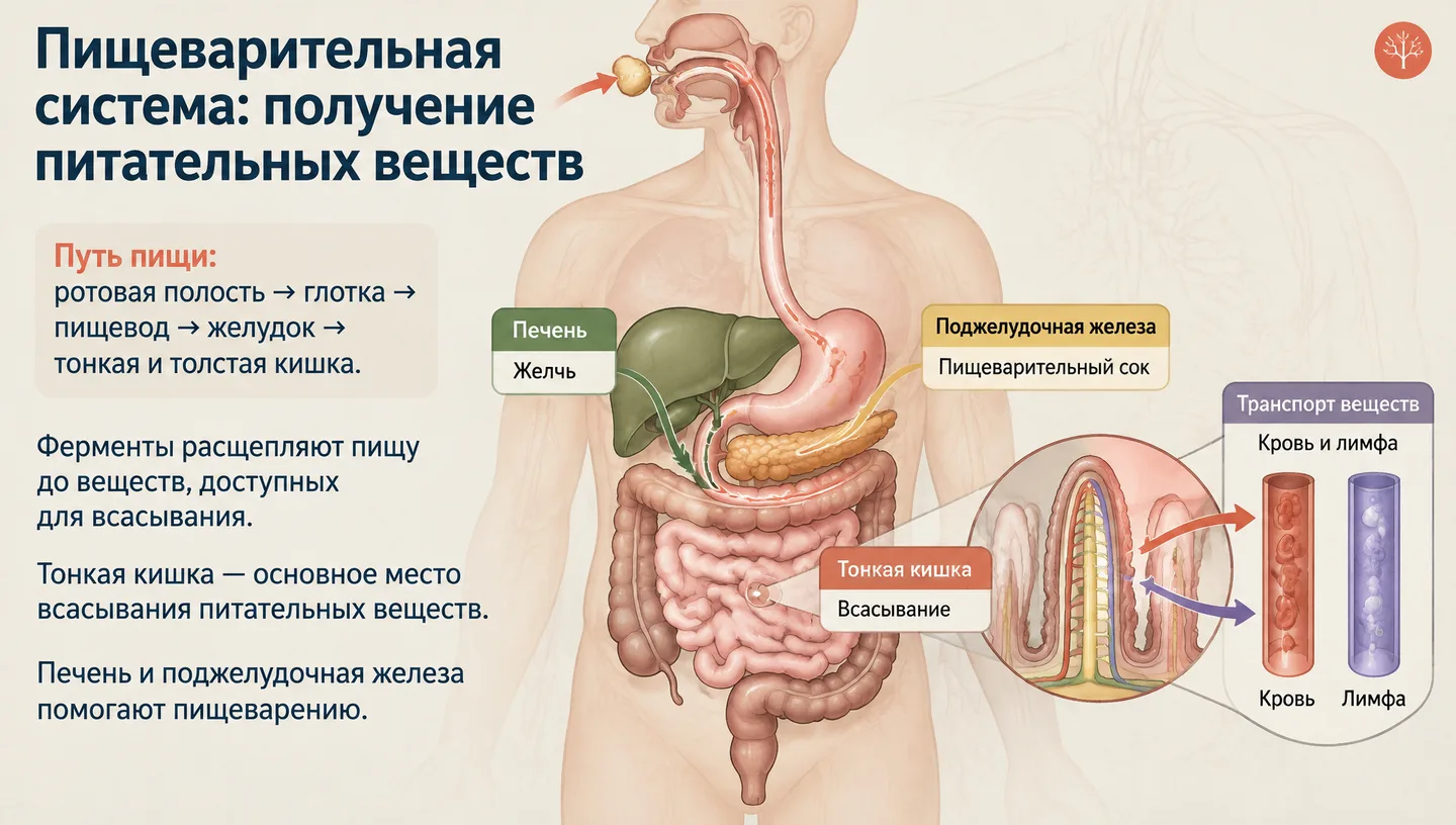 Пищеварительная система: получение питательных веществ