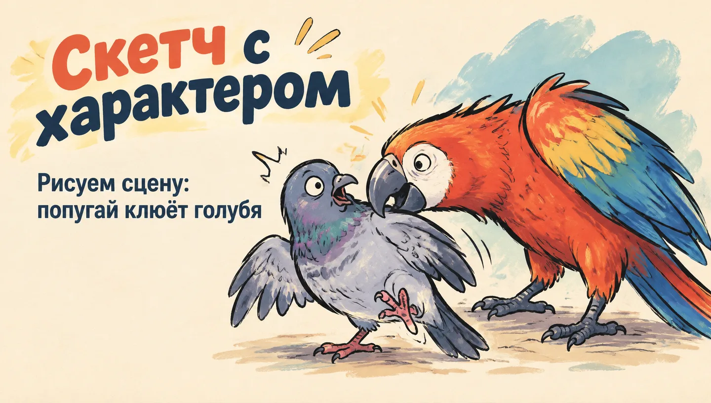 Первый слайд: Скетч с характером