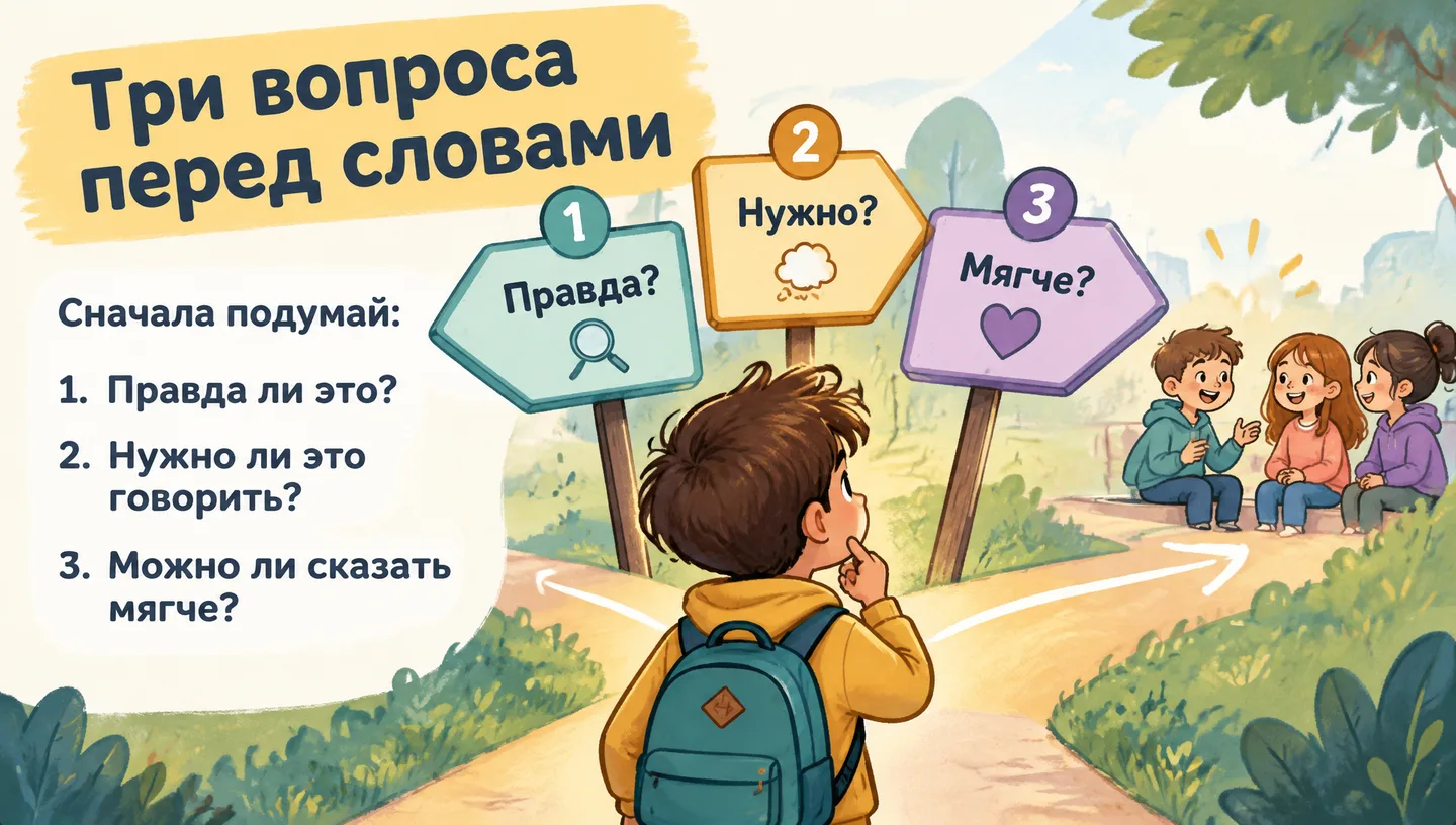 Три вопроса перед словами