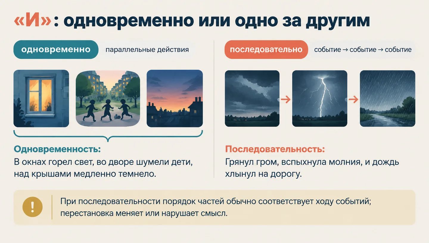 «И»: одновременно или одно за другим