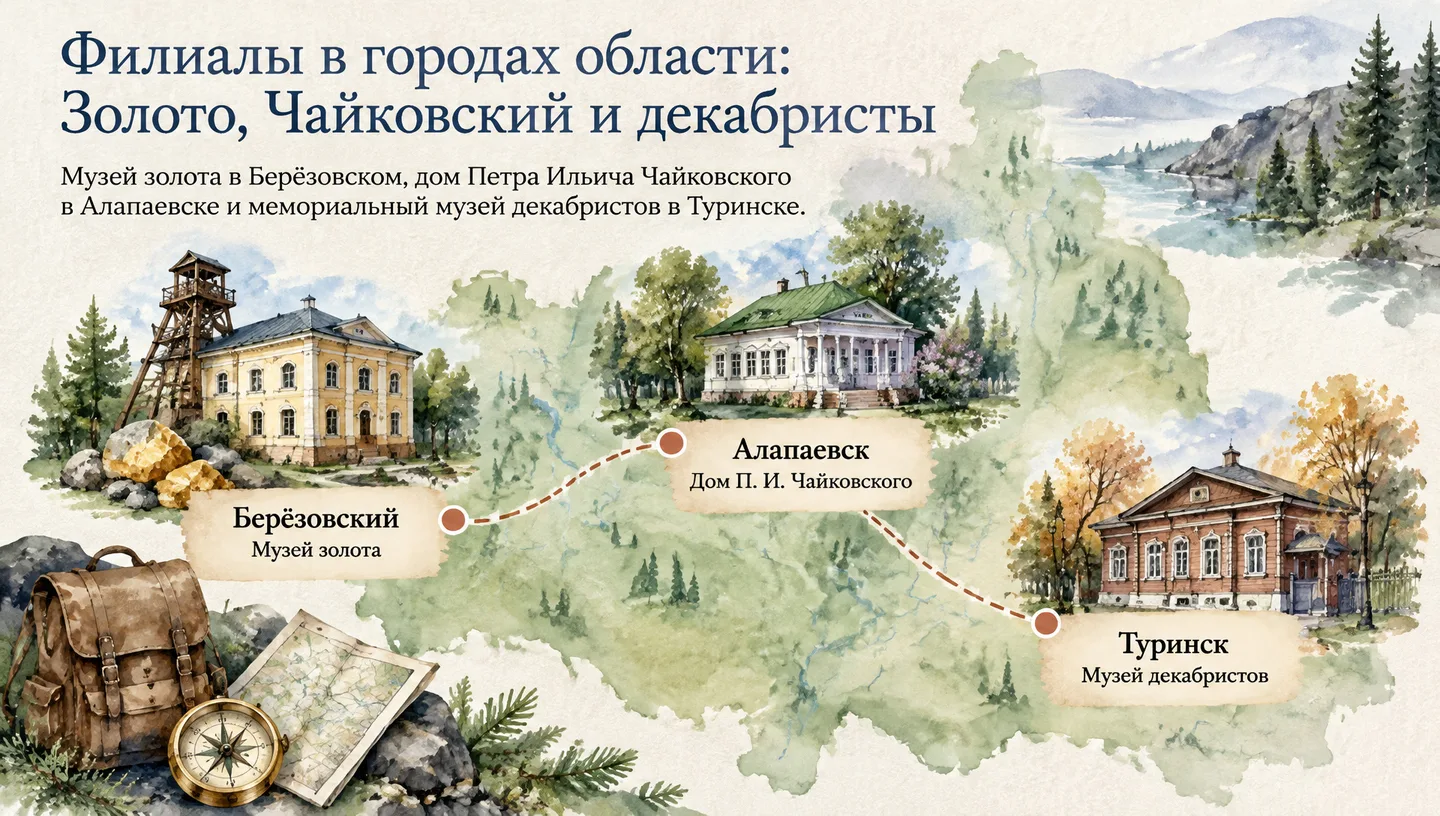 Филиалы в городах области: Золото, Чайковский и декабристы