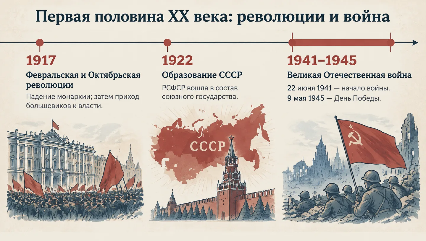 Первая половина XX века: революции и война