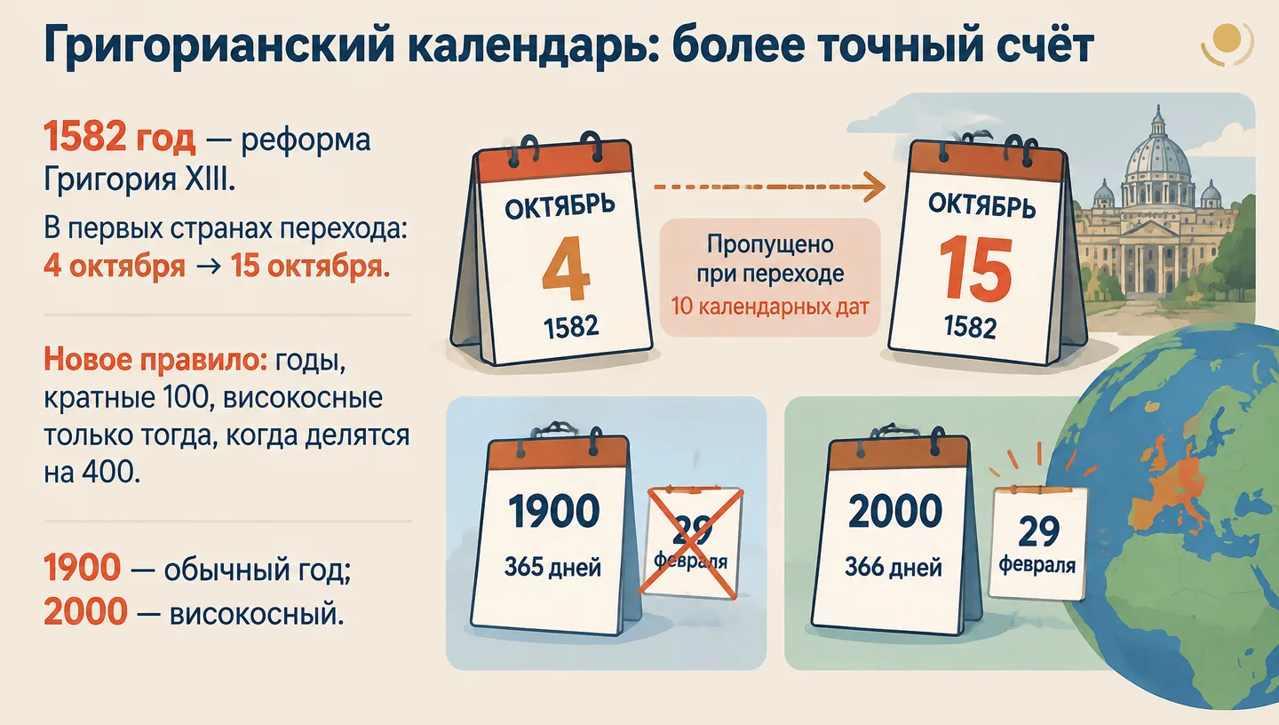 Григорианский календарь: более точный счёт