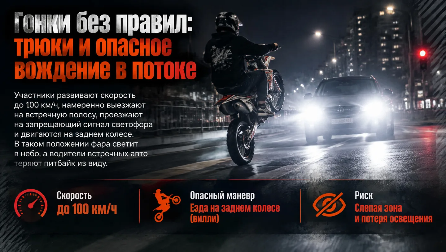 Гонки без правил: трюки и опасное вождение в потоке