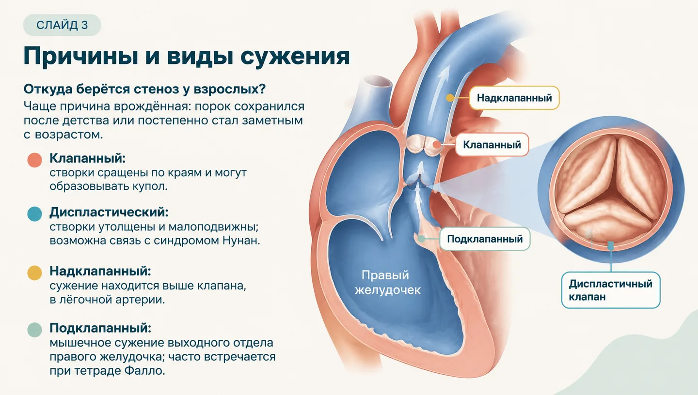 Причины и виды сужения