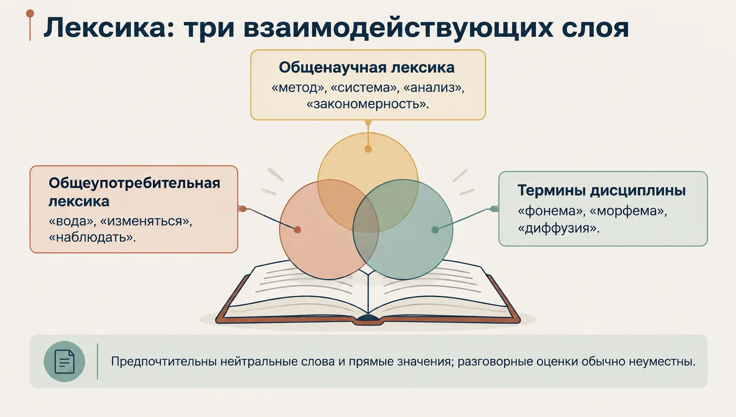 Лексика: три взаимодействующих слоя