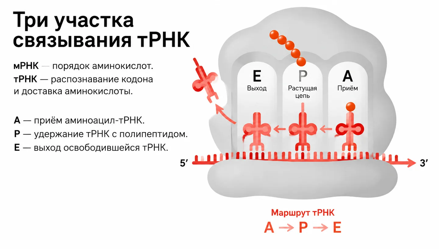 Три участка связывания тРНК