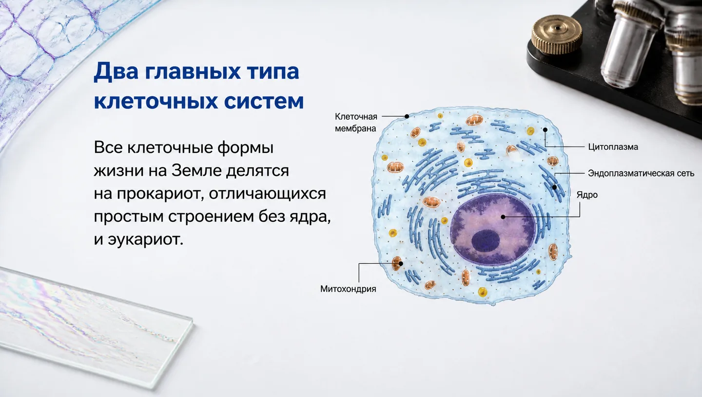Два главных типа клеточных систем