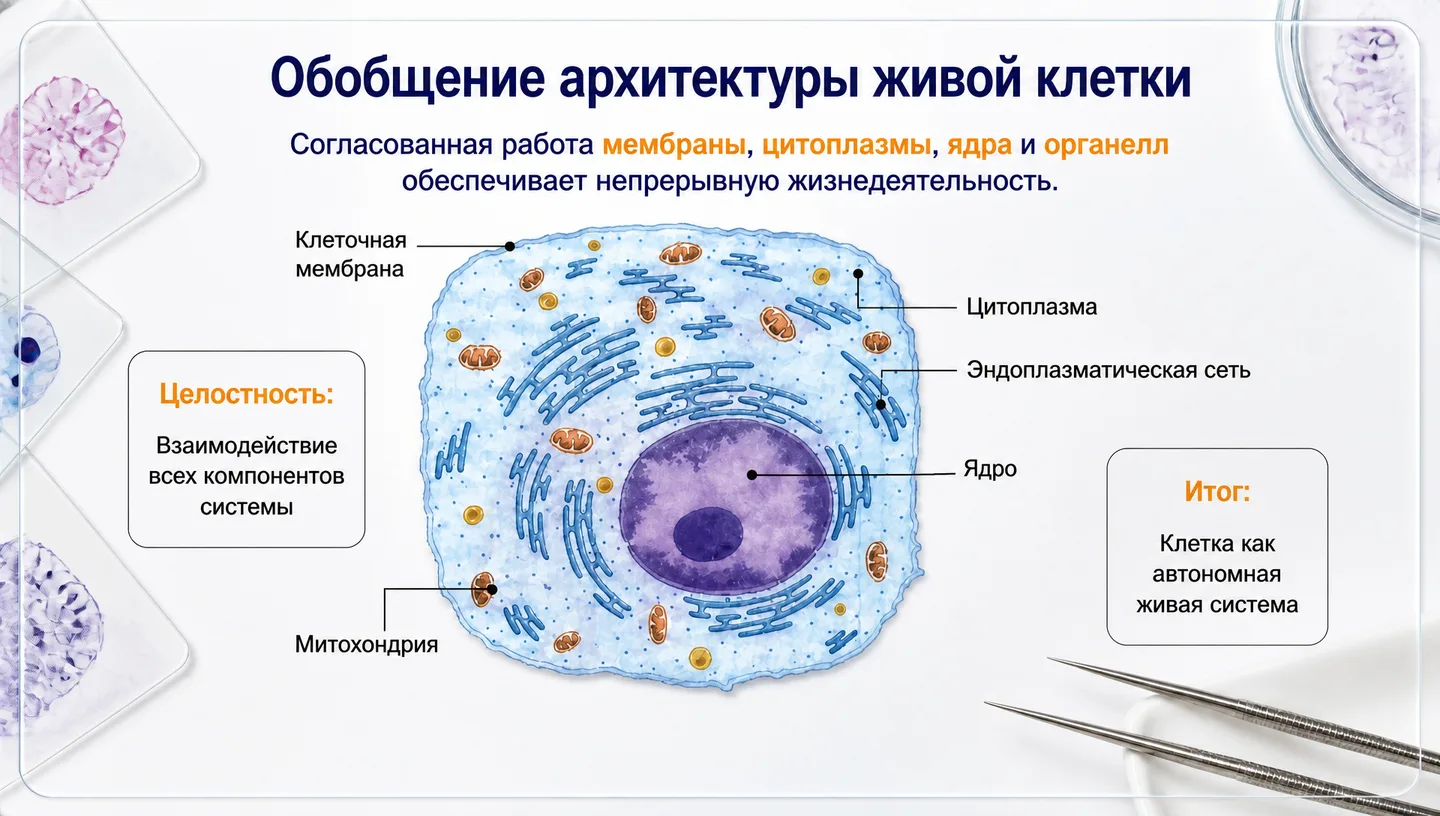 Обобщение архитектуры живой клетки