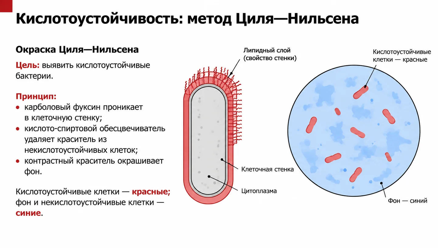 Кислотоустойчивость: метод Циля—Нильсена