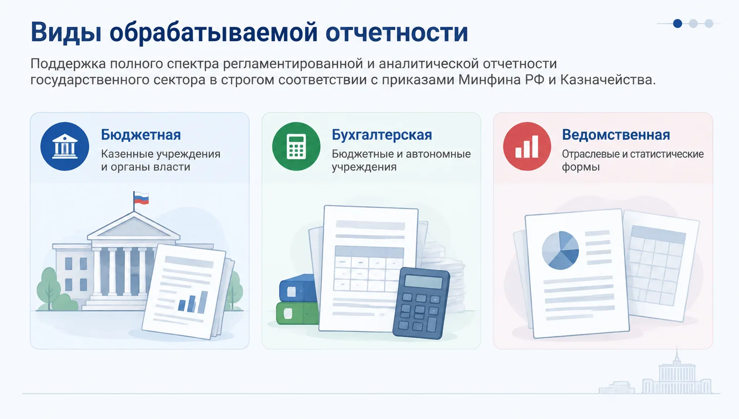 Виды обрабатываемой отчетности