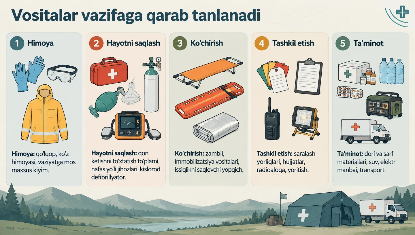 Vositalar vazifaga qarab tanlanadi