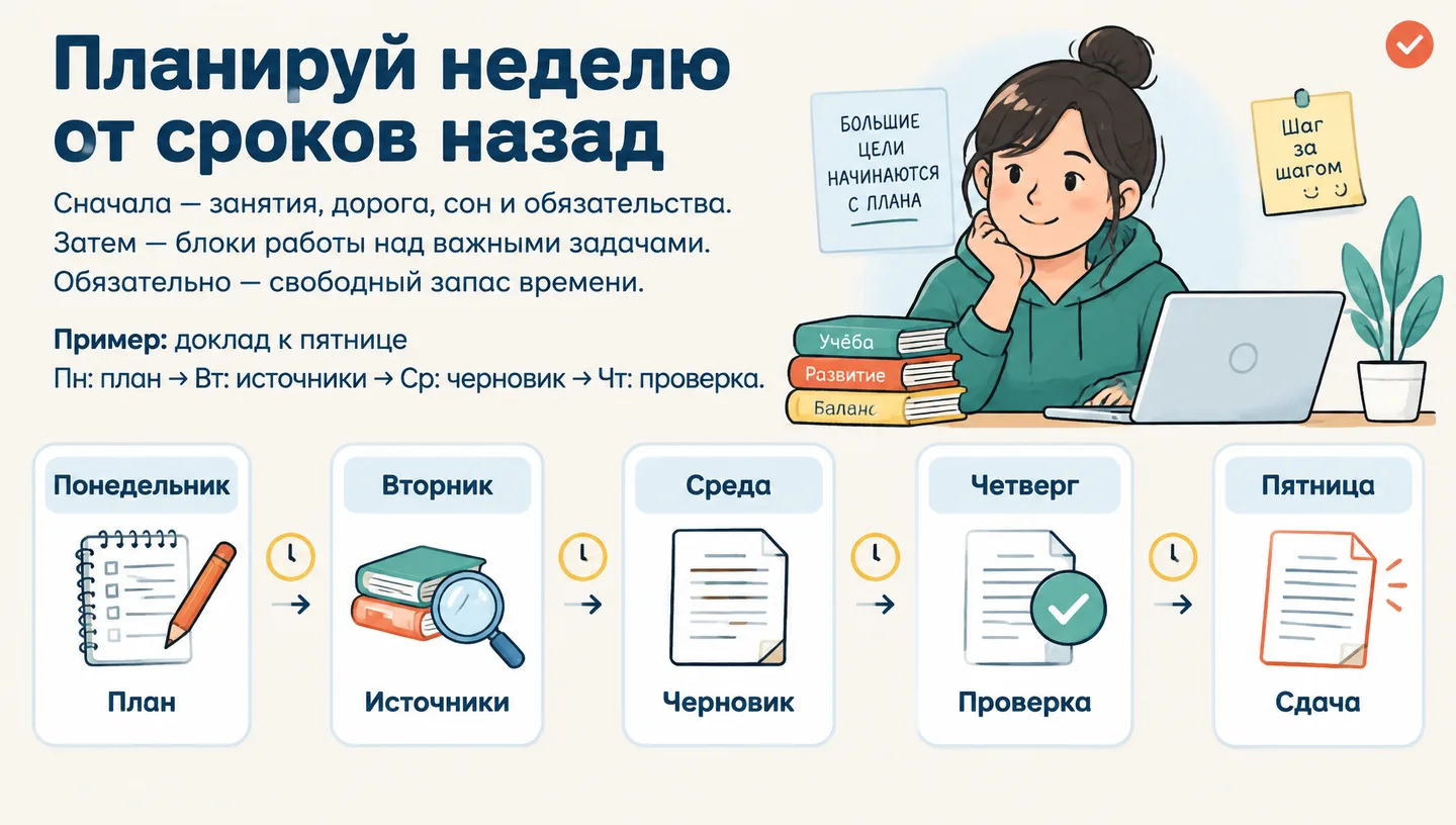 Планируй неделю от сроков назад