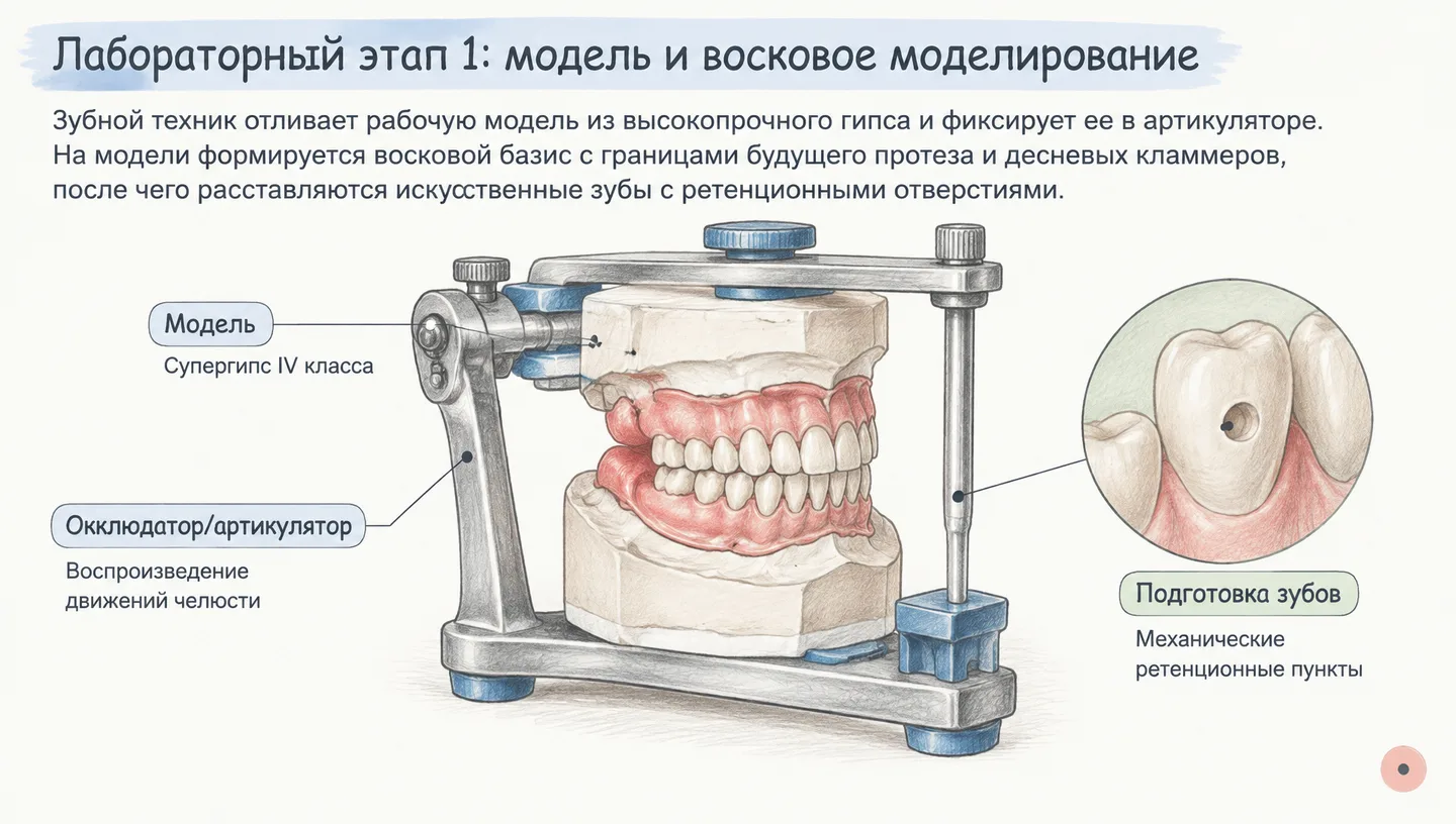 Лабораторный этап 1: модель и восковое моделирование