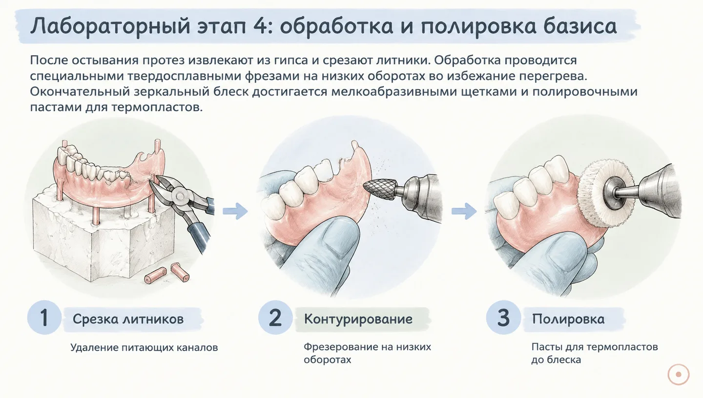 Лабораторный этап 4: обработка и полировка базиса