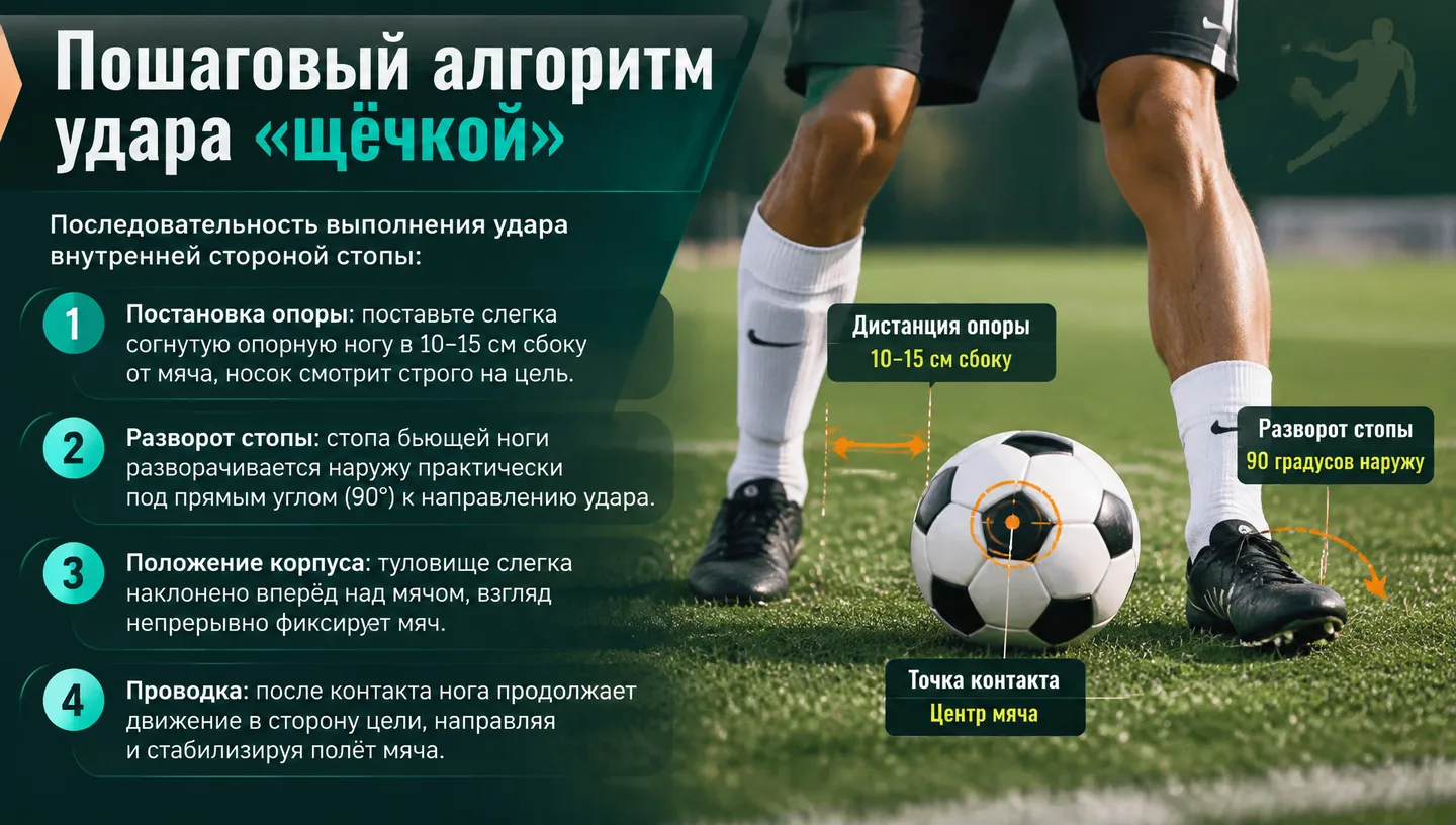 Пошаговый алгоритм удара «щёчкой»
