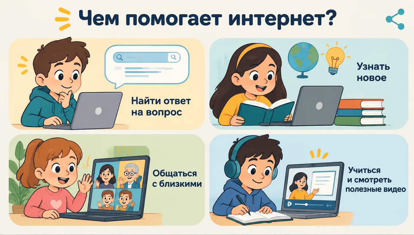 Чем помогает интернет?