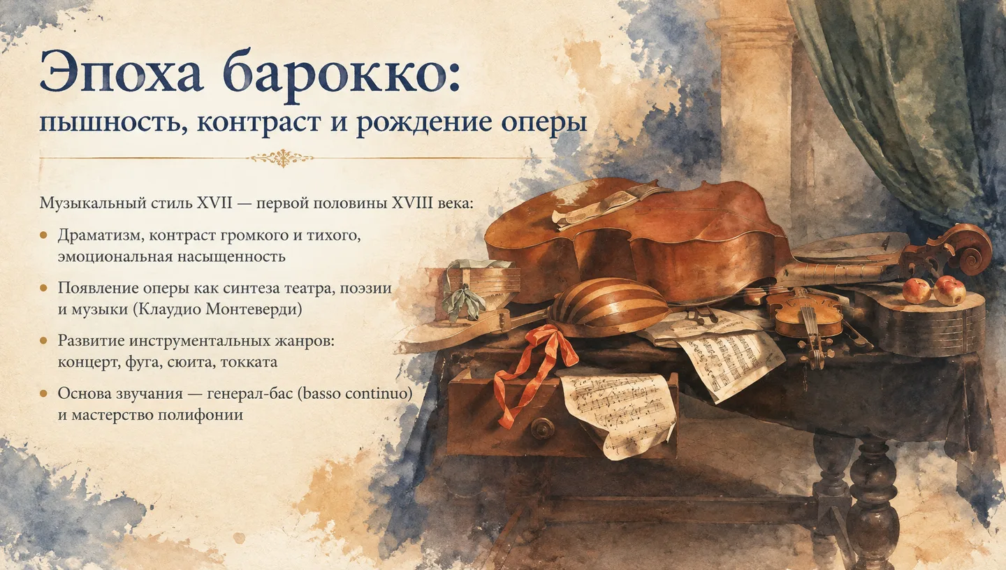 Эпоха барокко: пышность, контраст и рождение оперы