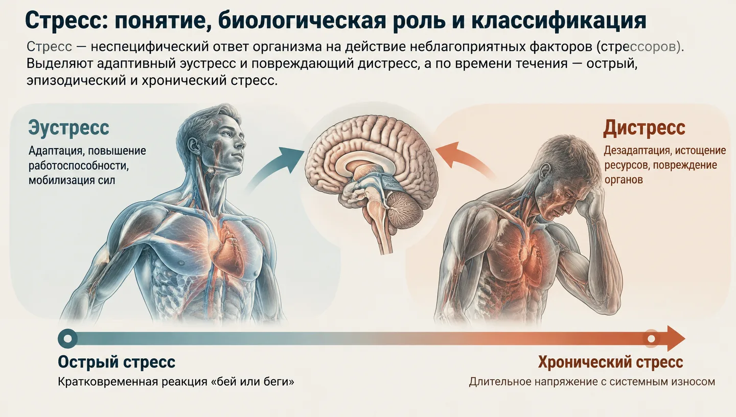 Стресс: понятие, биологическая роль и классификация