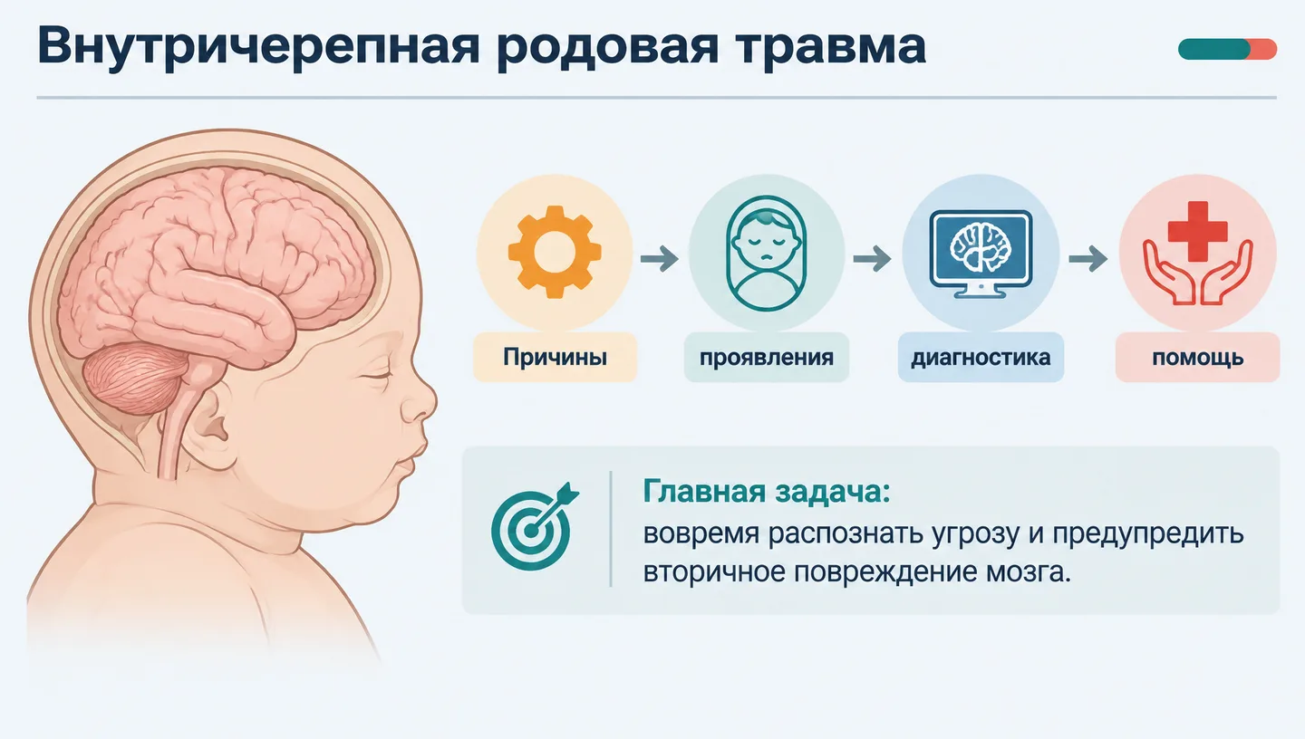 Первый слайд: Внутричерепная родовая травма