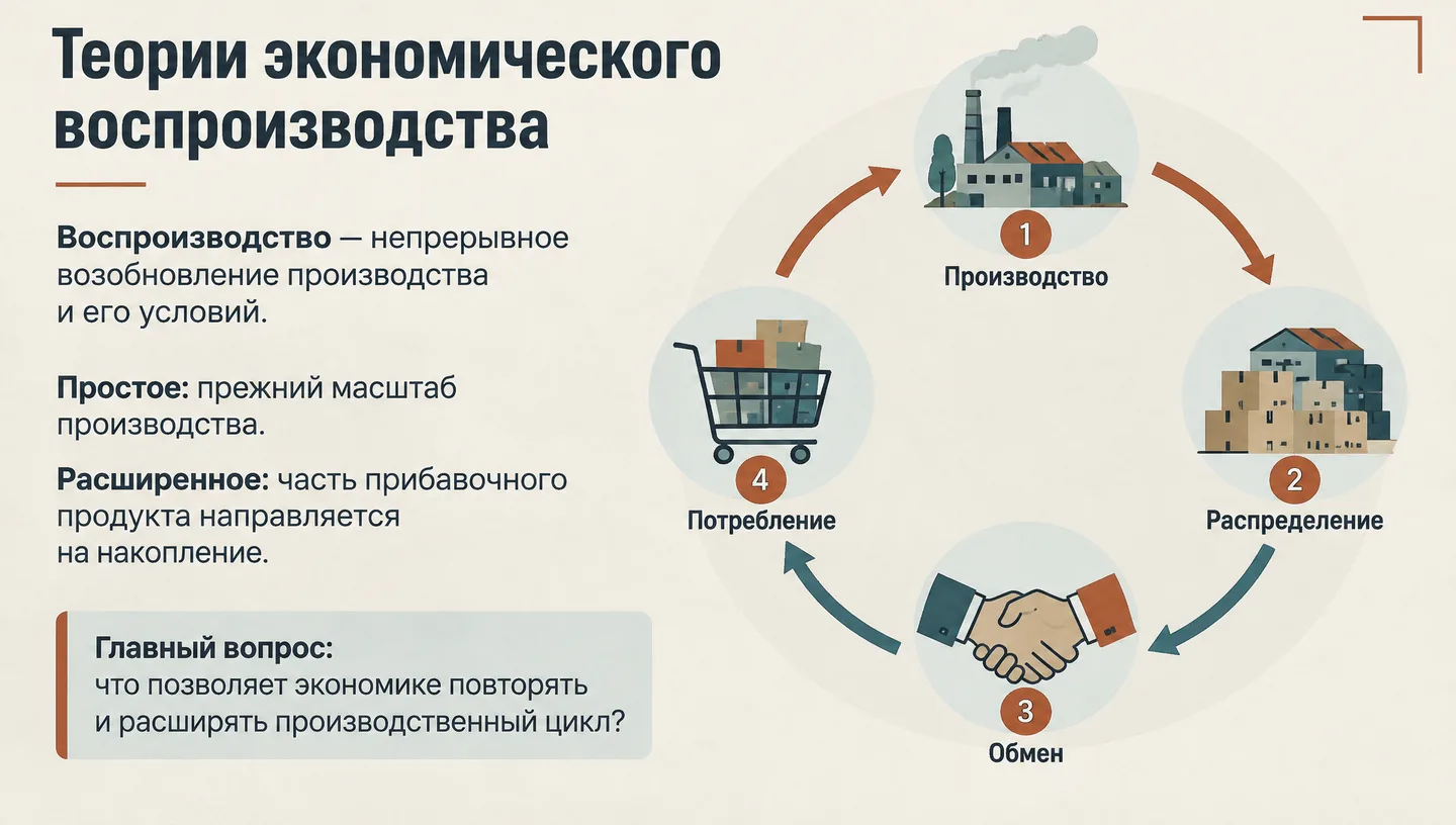 Первый слайд: Теории экономического воспроизводства