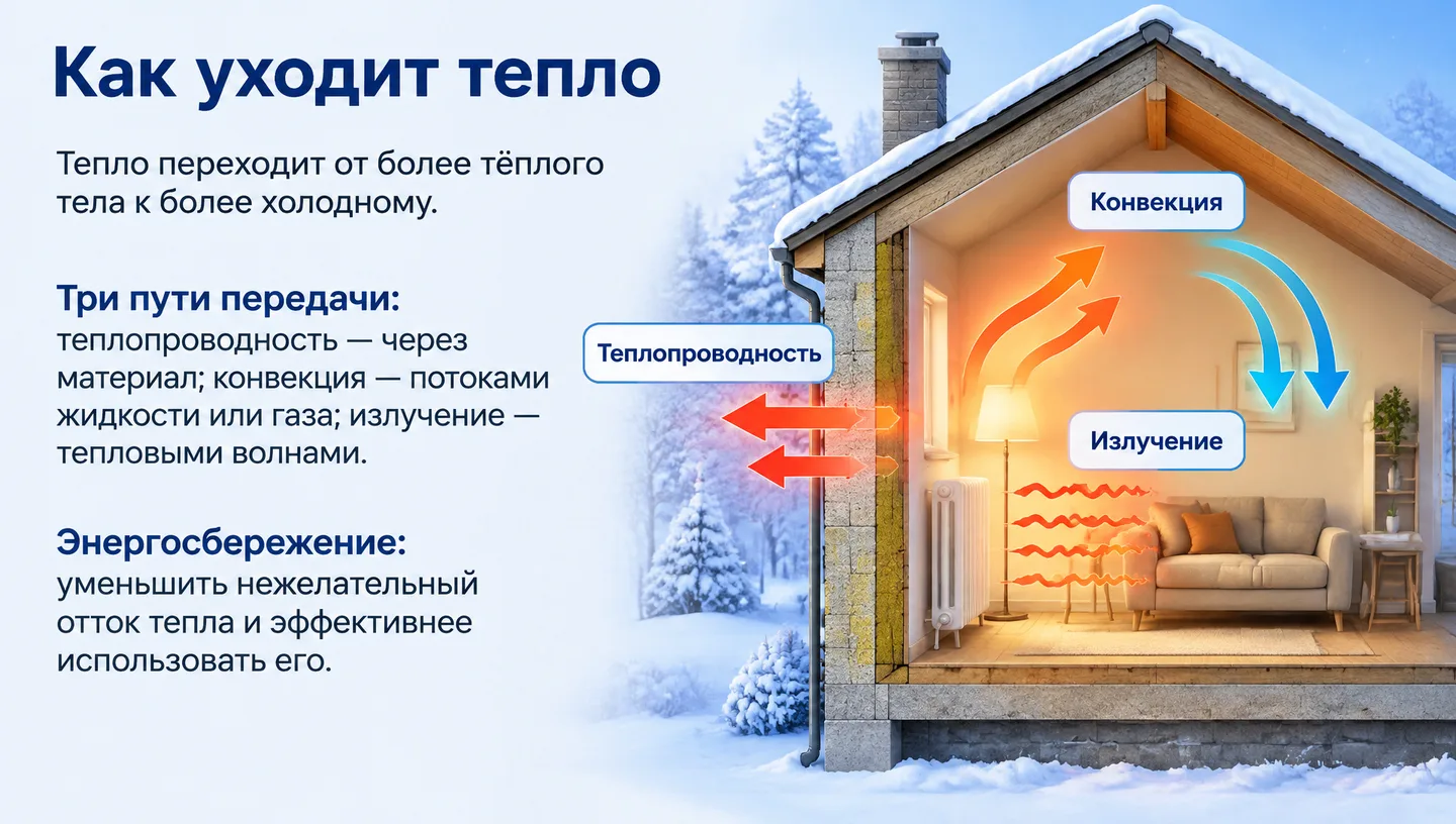 Как уходит тепло