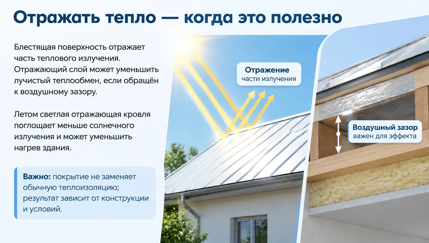 Отражать тепло — когда это полезно
