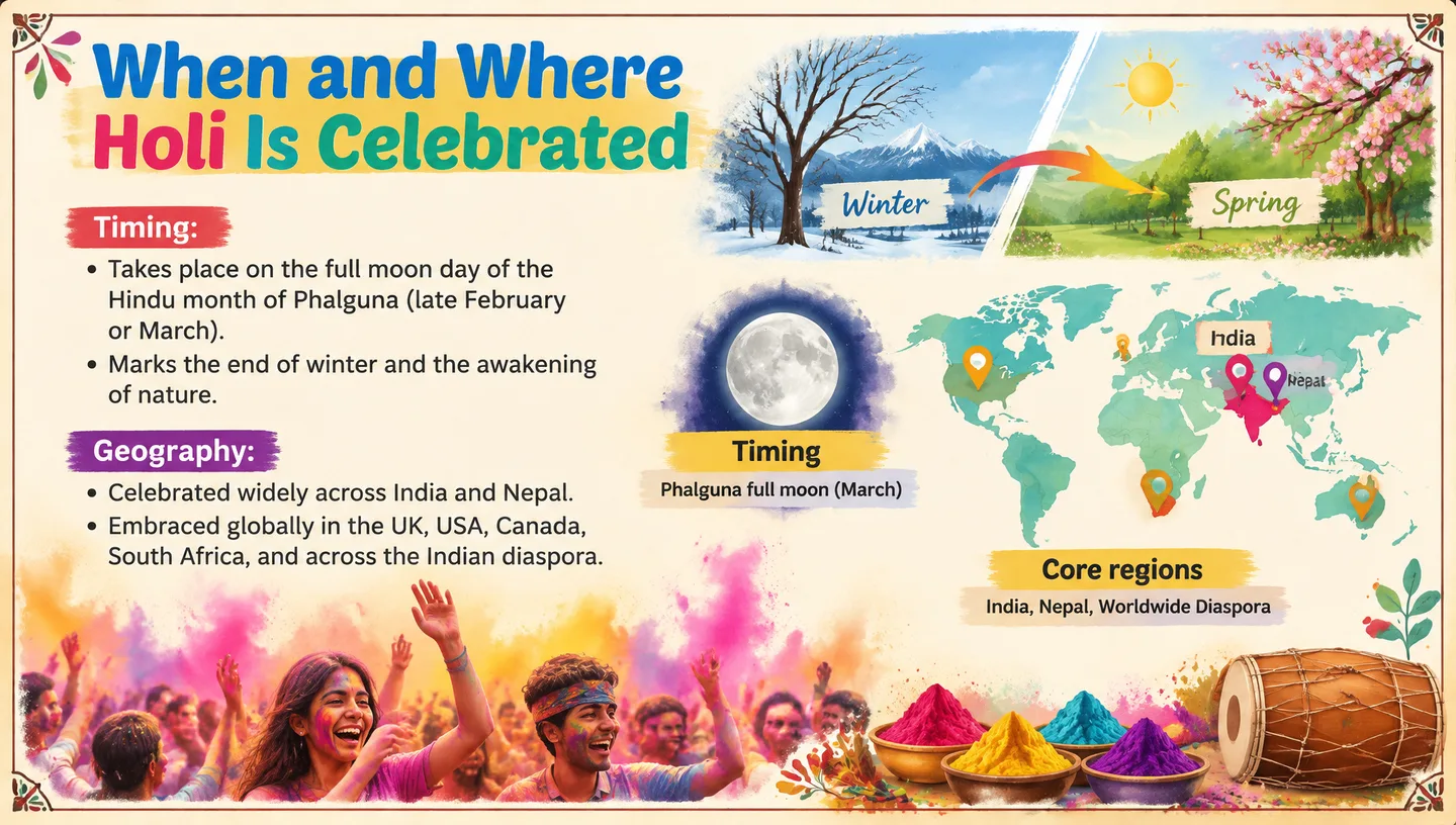 When and Where Holi Is Celebrated
