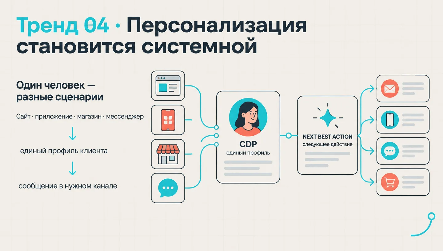 Тренд 04 · Персонализация становится системной