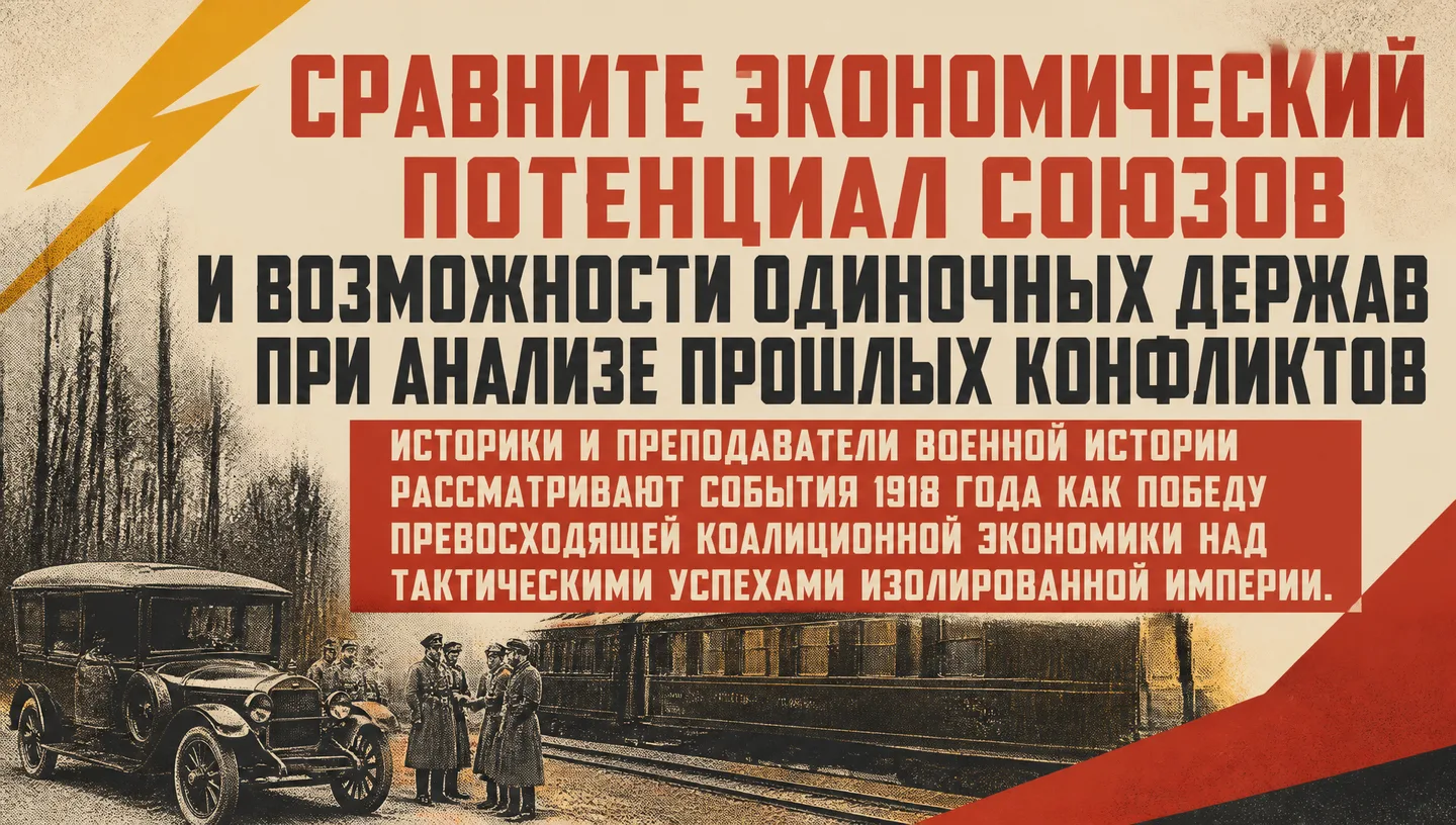 Сравните экономический потенциал союзов и возможности одиночных держав при анализе прошлых конфликтов