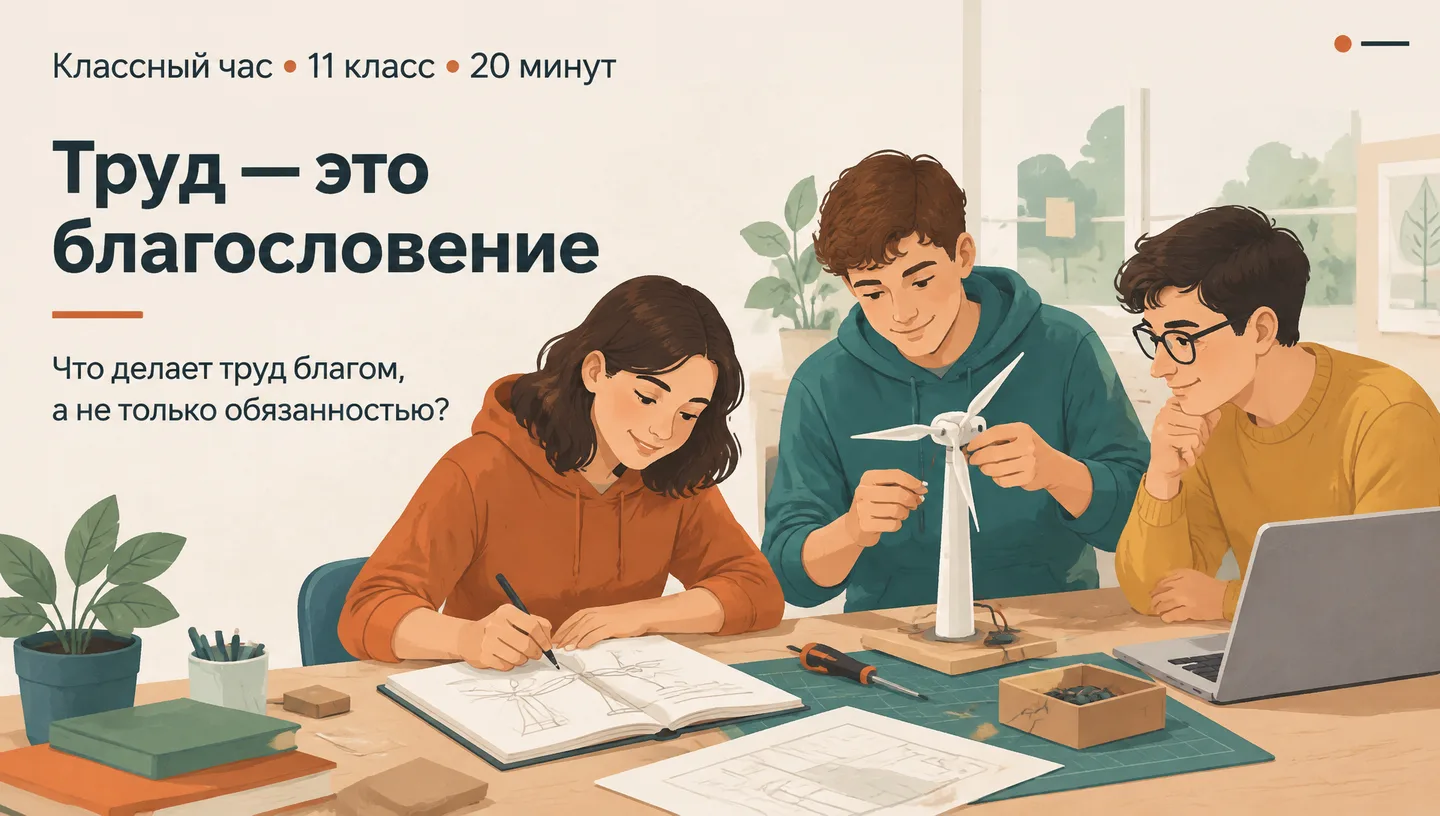 Первый слайд: Труд — это благословение