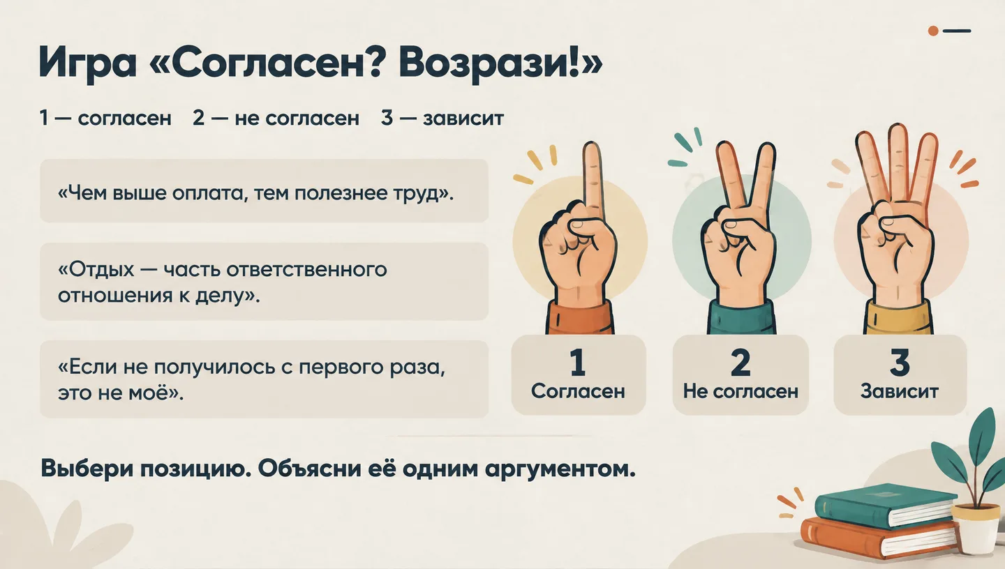 Игра «Согласен? Возрази!»