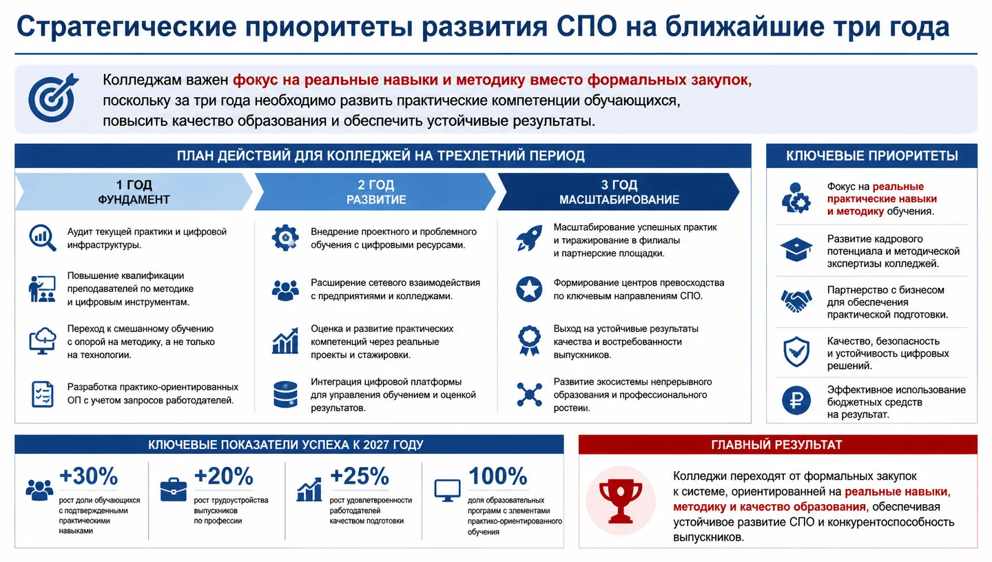 Стратегические приоритеты развития СПО на ближайшие три года