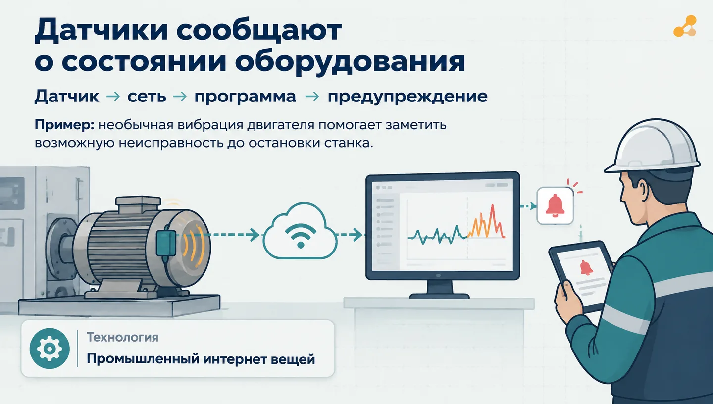 Датчики сообщают о состоянии оборудования