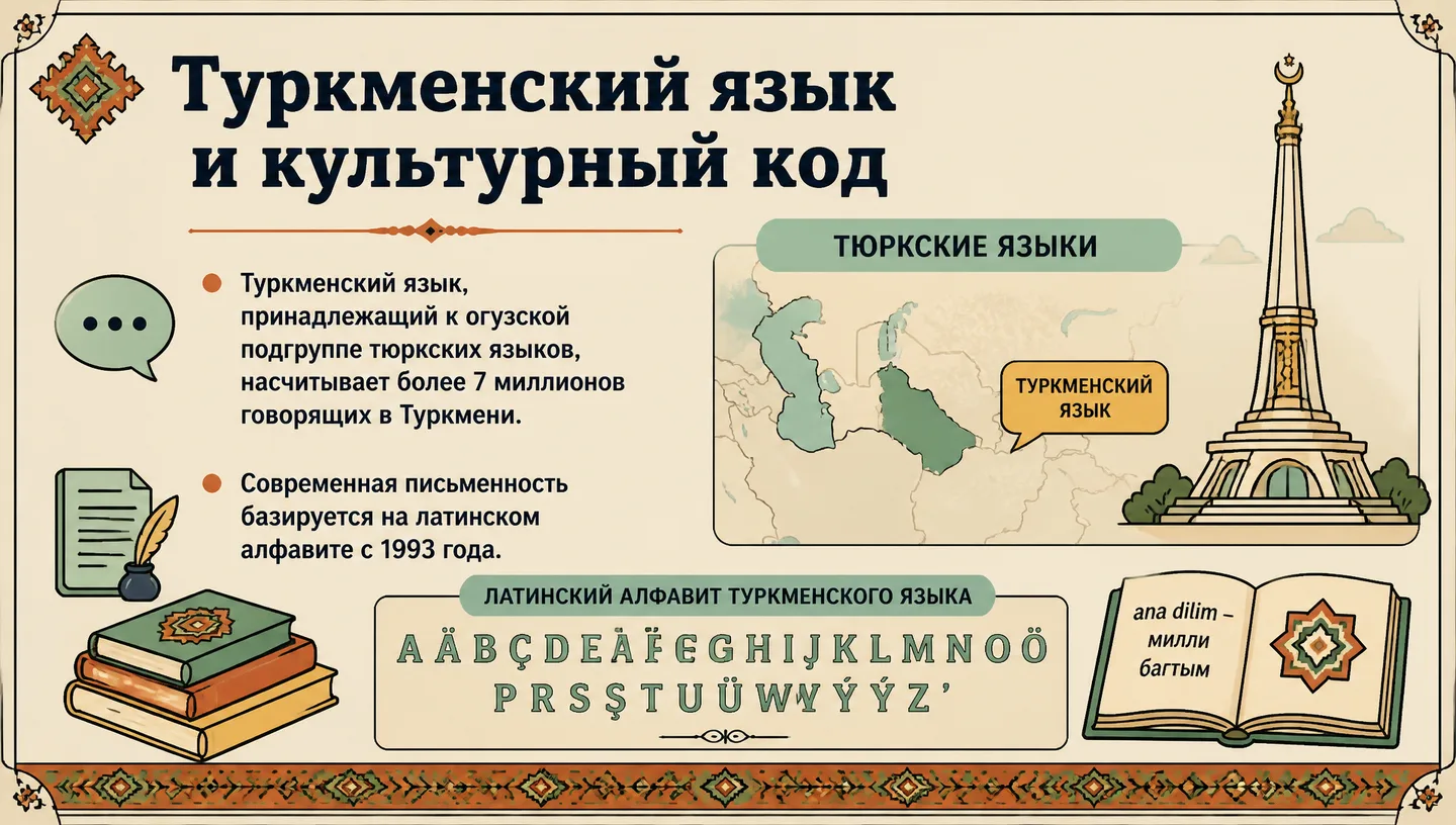 Первый слайд: Туркменский язык и культурный код