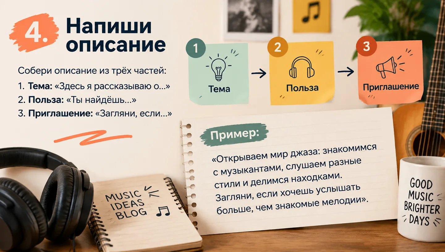 4. Напиши описание