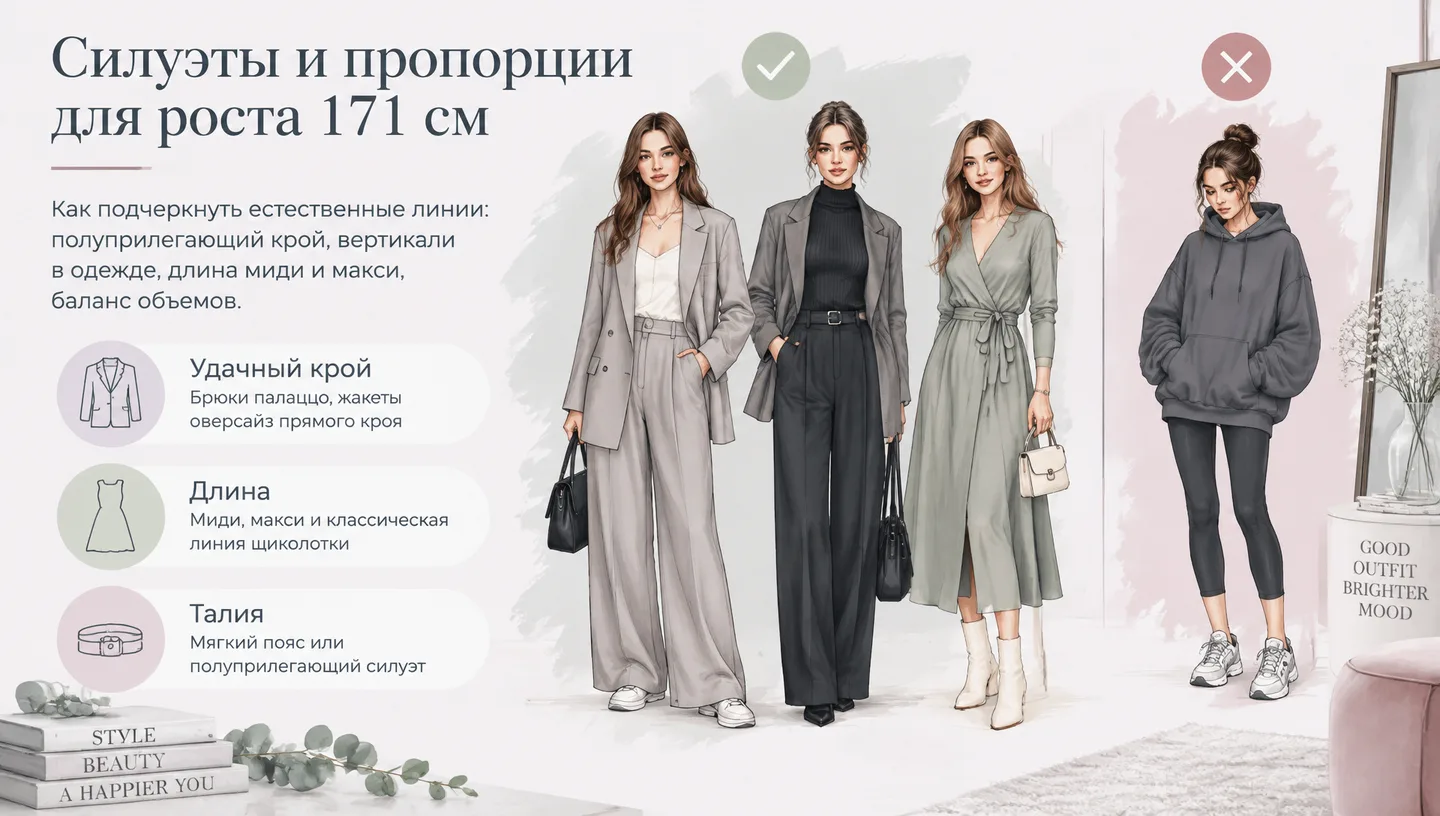 Силуэты и пропорции для роста 171 см