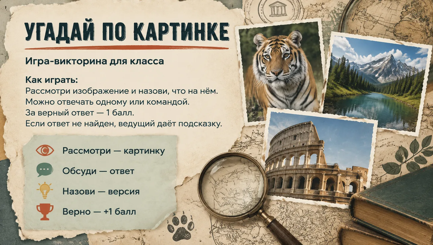 Первый слайд: Угадай по картинке
