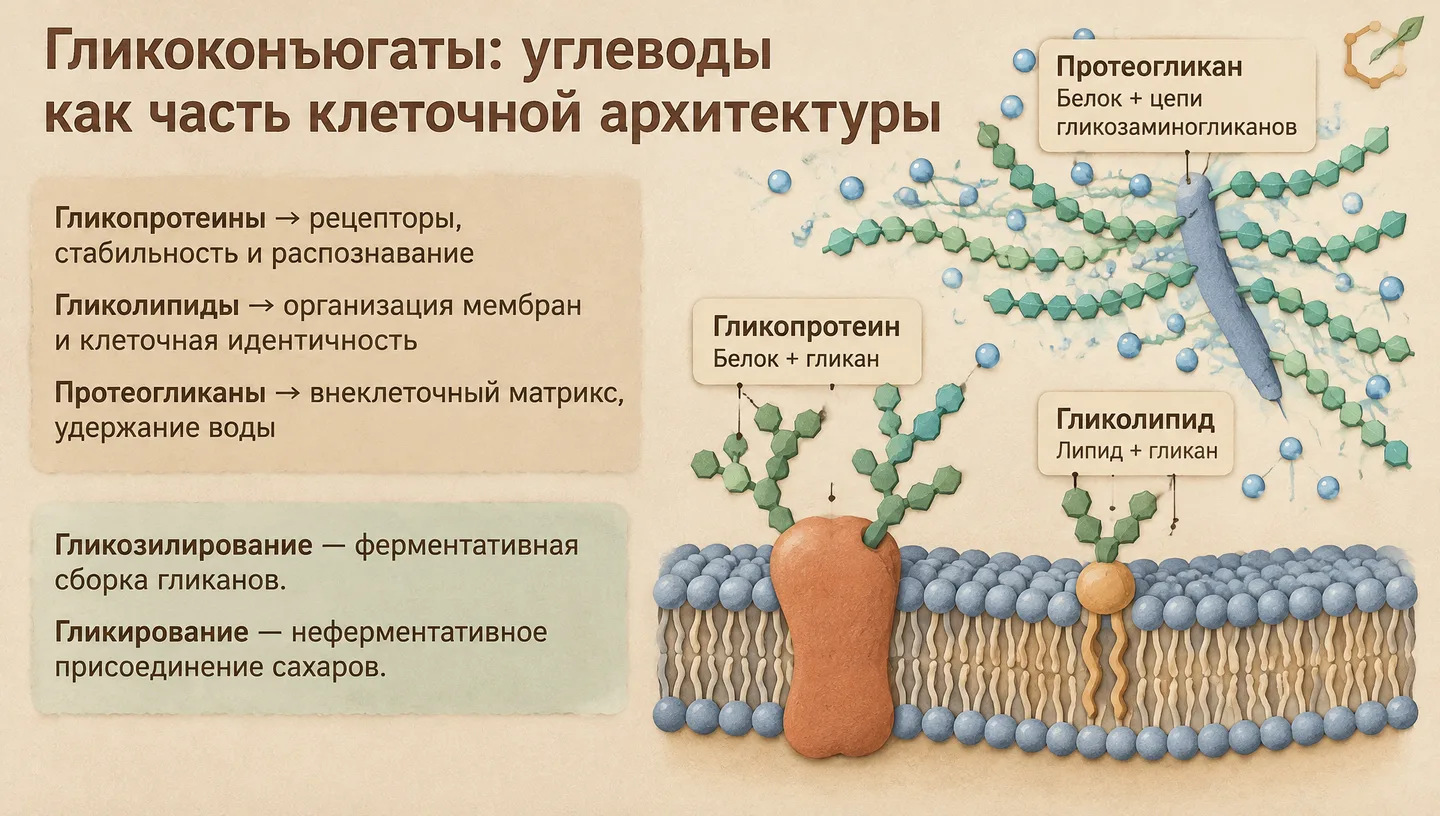 Гликоконъюгаты: углеводы как часть клеточной архитектуры