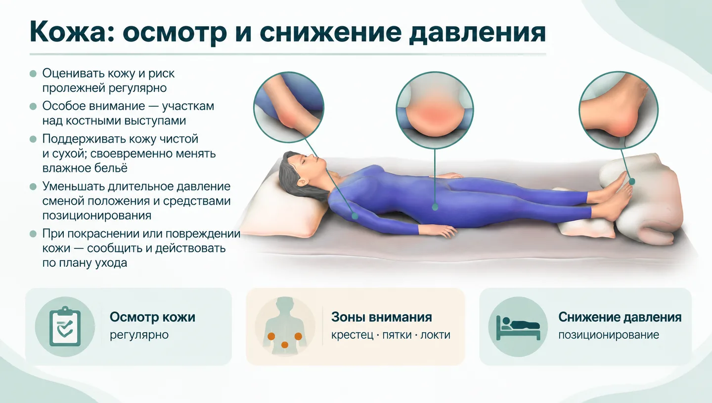 Кожа: осмотр и снижение давления