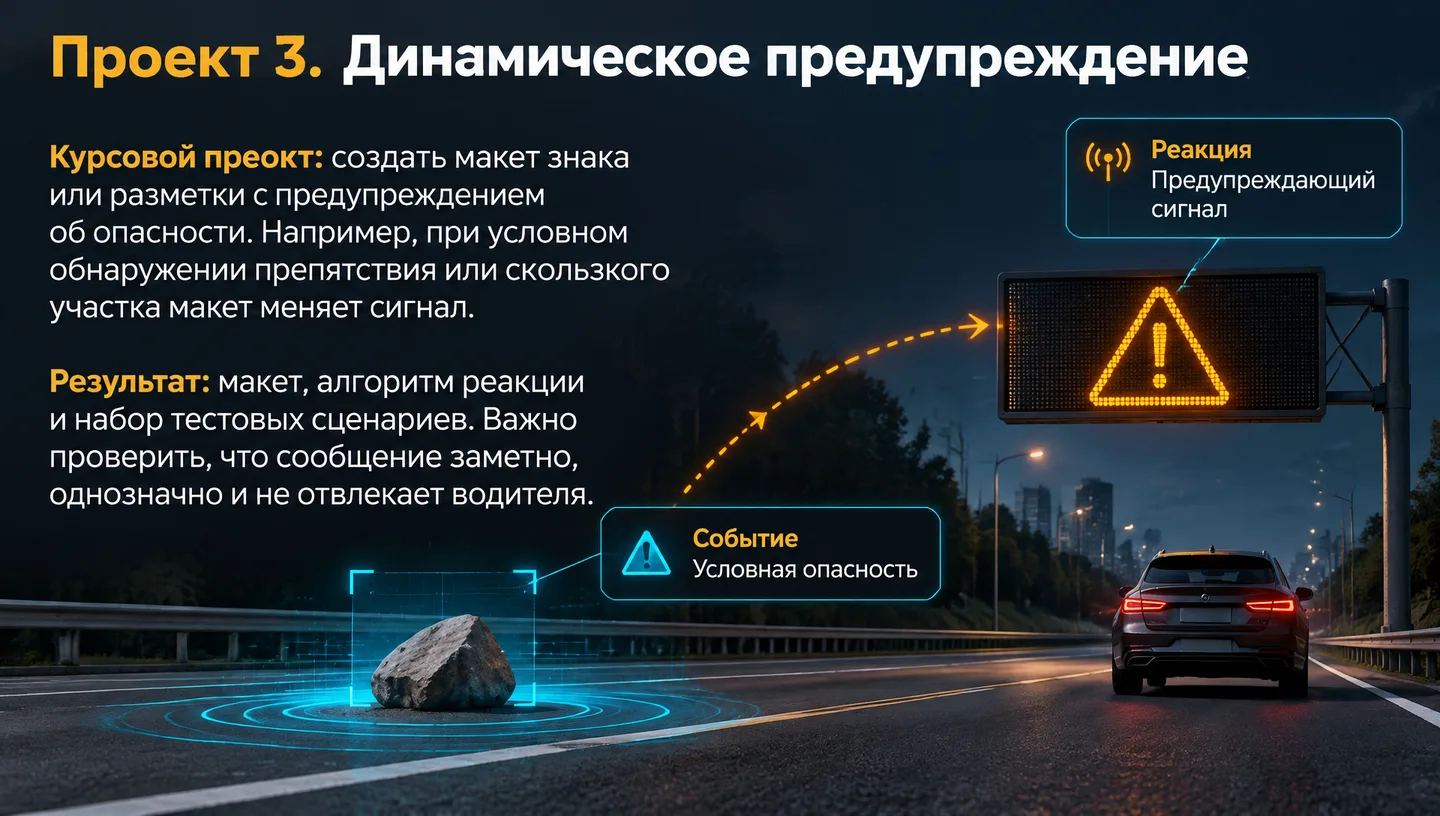 Проект 3. Динамическое предупреждение