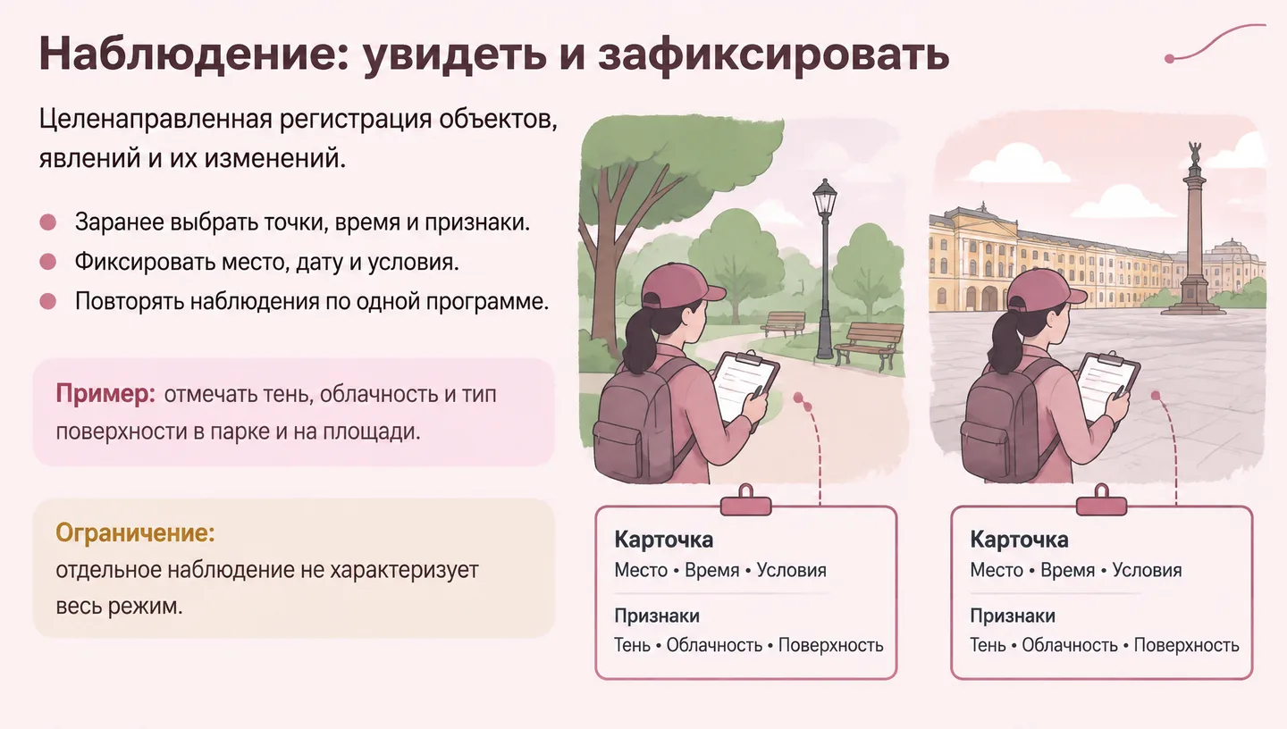 Наблюдение: увидеть и зафиксировать