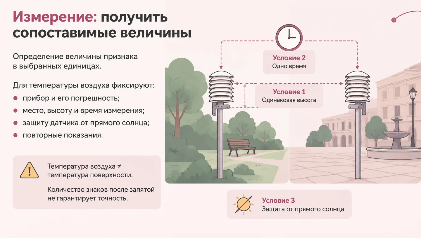 Измерение: получить сопоставимые величины