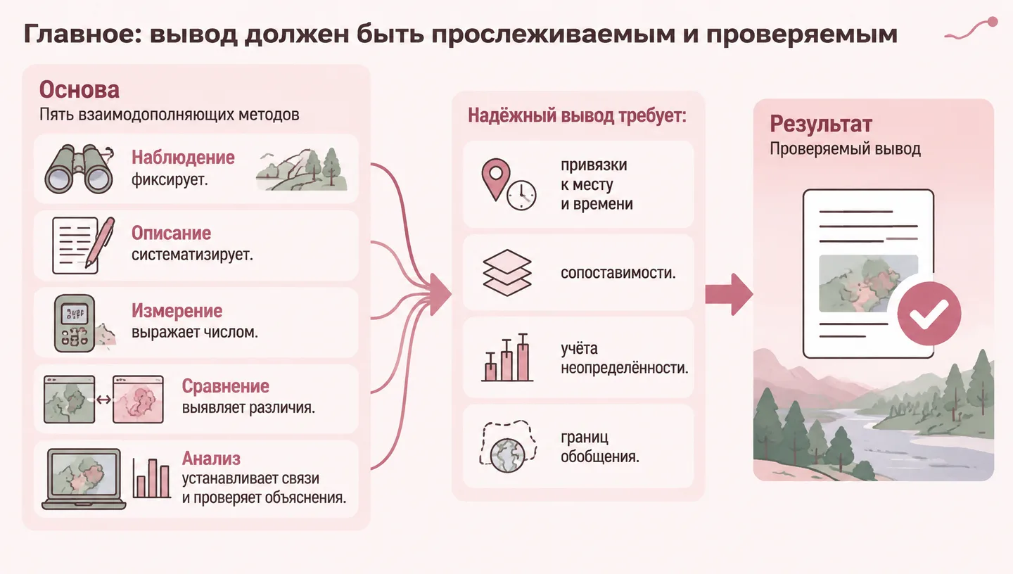 Главное: вывод должен быть прослеживаемым и проверяемым