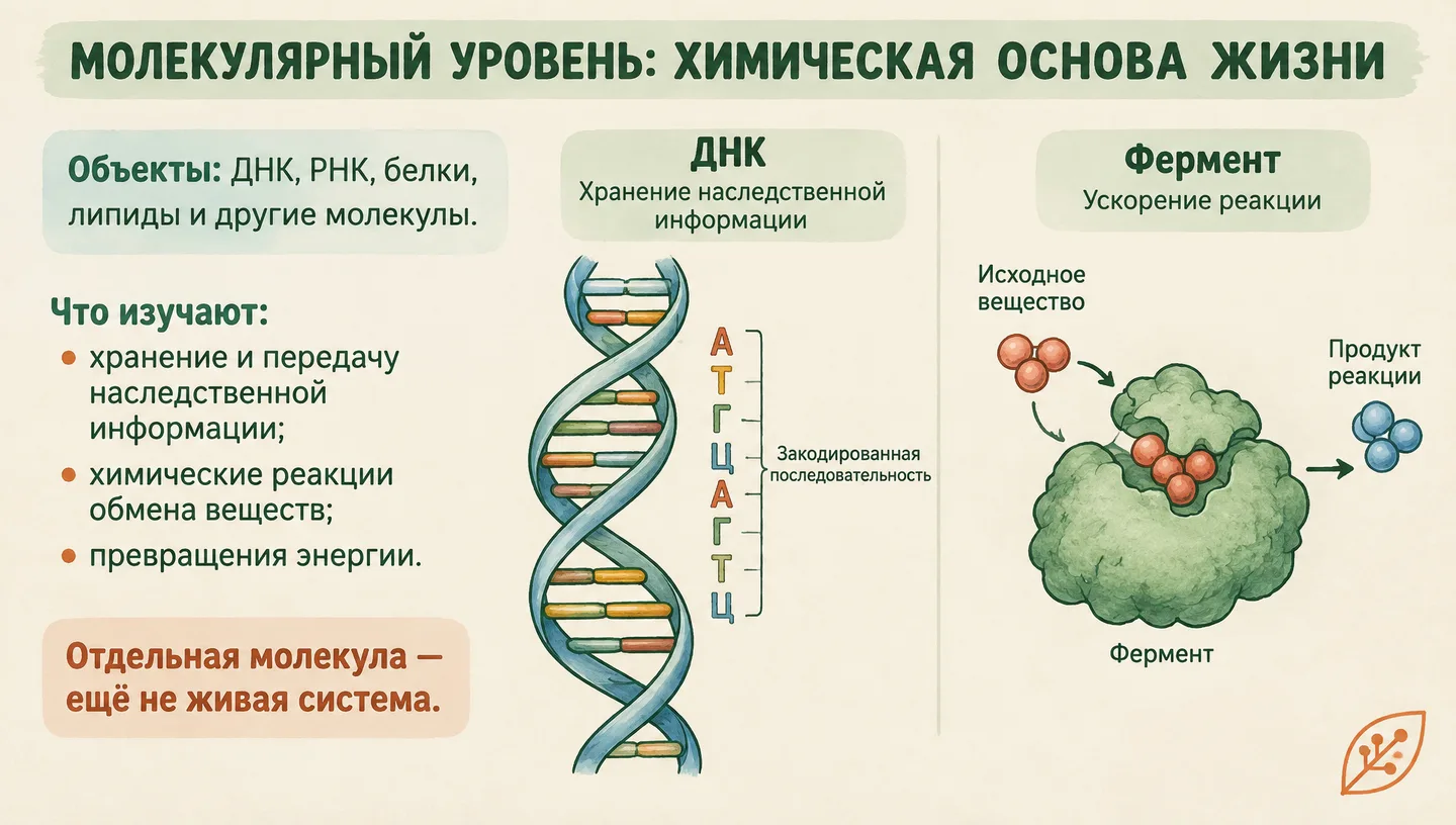 Молекулярный уровень: химическая основа жизни