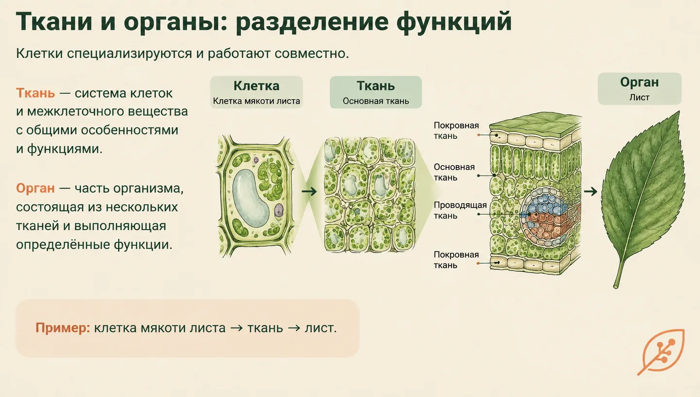 Ткани и органы: разделение функций