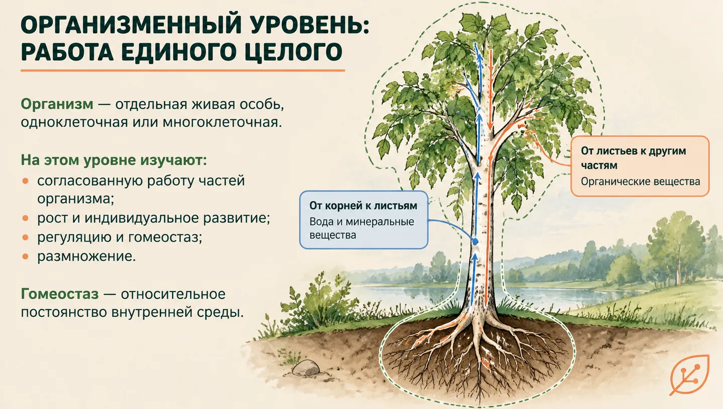 Организменный уровень: работа единого целого