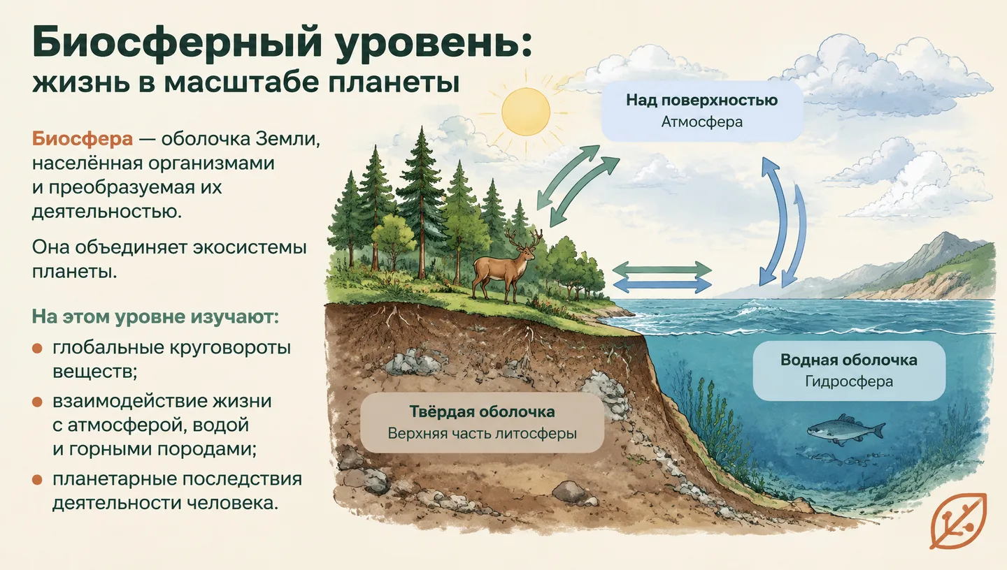 Биосферный уровень: жизнь в масштабе планеты