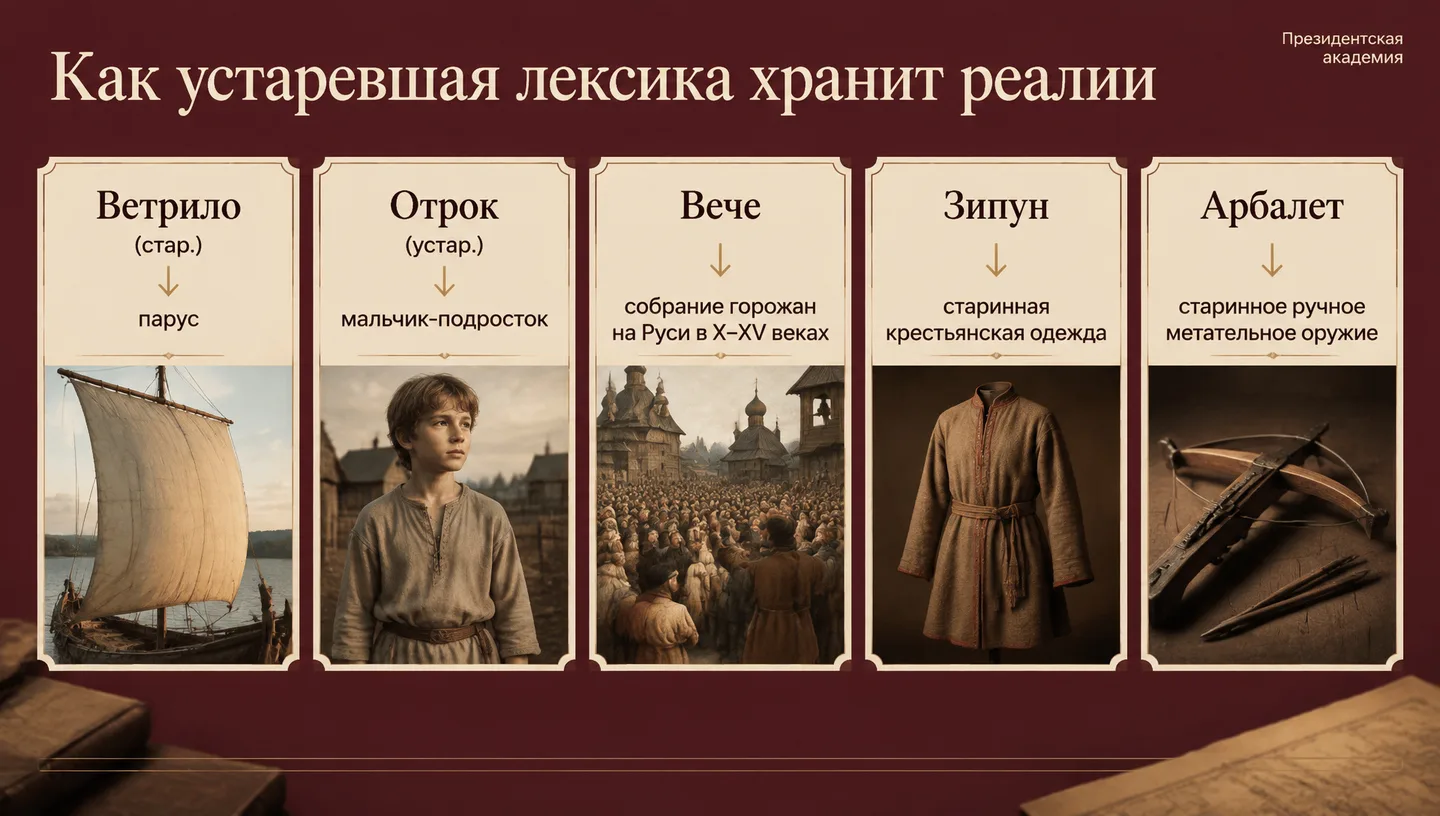 Как устаревшая лексика хранит реалии
