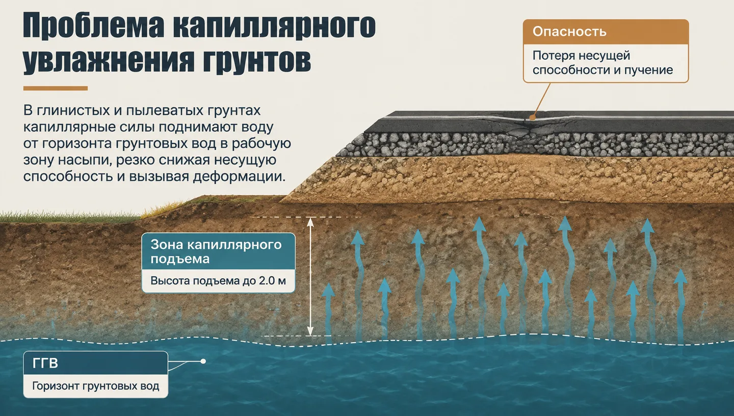 Проблема капиллярного увлажнения грунтов